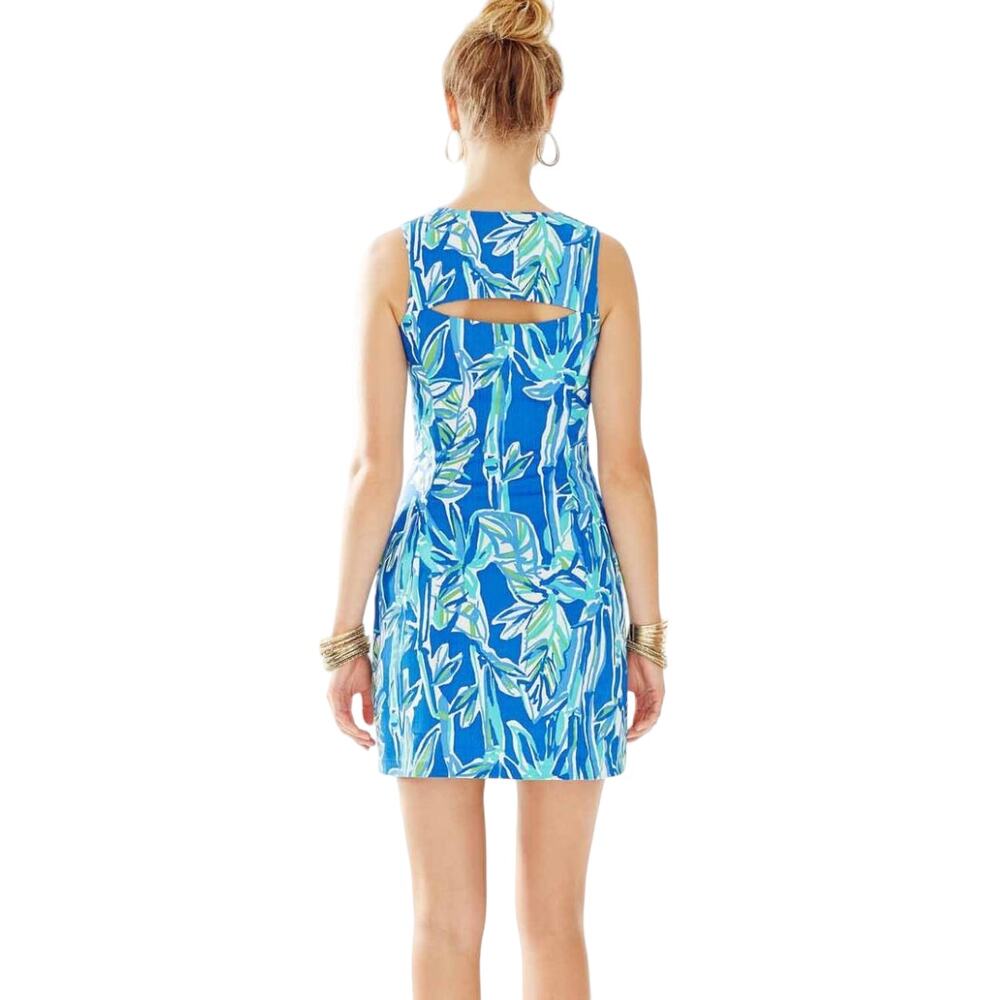 Lilly Pulitzer Penelope Shift Dress 4 Blue Crush Bamboo Sleeveless Mini Preppy - Picture 2 of 8